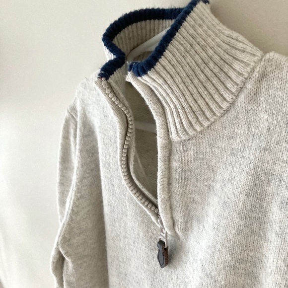 Janie and Jack Quarter Zip Mock Neck Sweater 6 - Picture 7 of 8